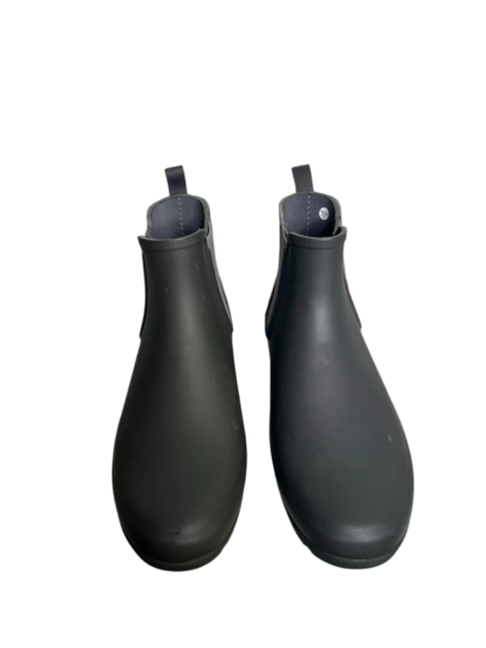 Hunter Black Gray Refined Slim Waterproof Chelsea Rain Boots Women's Size 8
